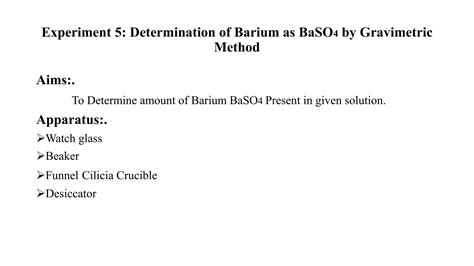 estimation of barium as barium sulphate by gravimetric method|barium baso4 ppt.